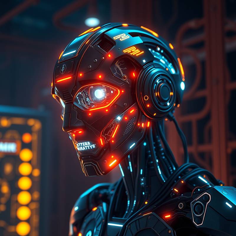 Representación visual de la inteligencia artificial en el cine, con circuitos y elementos tecnológicos.