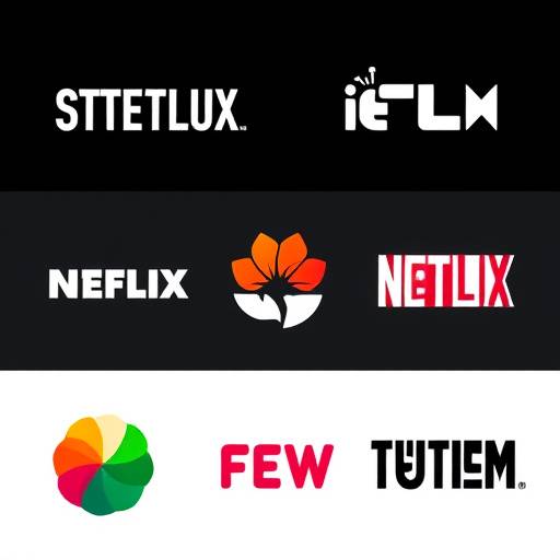 Representación visual de plataformas de streaming con diferentes logotipos de empresas de entretenimiento.